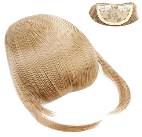 Pony Haarteil Clip, Clip in Pony Haarteil, Front Face Fringe Ponies Haarteile, Blond, Fake Bangs für Frauen