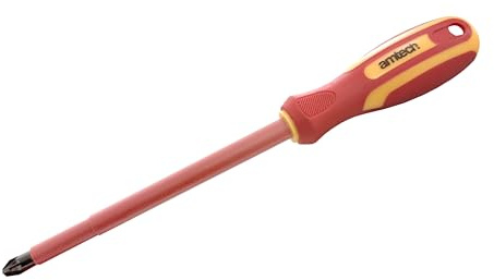 Amtech – VDE Insulated Pozi PZ3 Screwdriver – 1000V Rated for Electrical Work with CRV Steel Shaft – 150mm