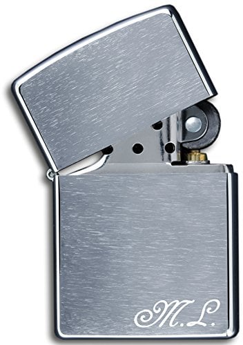 Zippo originale con inciso il iniziali | cromato spazzolato, chrome brushed