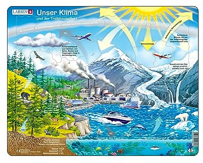 Larsen NB1 Unser Klima und der Treibhauseffekt, Deutsch Ausgabe, Rahmenpuzzle mit 69 Teilen