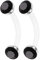 KJM FASHION 2 STK Flexibel Acryl Banana Barbell 1.2 mm 16gauge 8mm 5/16 Inch 3mm Halbe Kugel Eyebrow Helix Labret Daith Ohrringe Lip Piercing Schmuck 0916