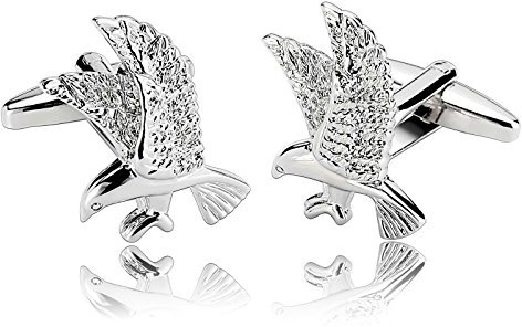 Beydodo 1 Paar Edelstahl Herren Manschettenknöpfe Adler Silber Hochzeit Manschettenknöpfen