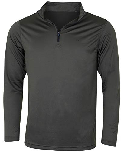 Calvin Klein Mens Harlem 1/4 Zip Pullover - Khaki - M