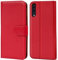 Verco Handyhülle für Galaxy A50 Hülle, Samsung A30s Hülle für Samsung Galaxy A50 Tasche PU Leder Flip Case Brieftasche - Rot