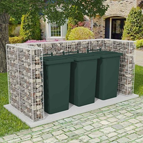 Tidyard Cadre à Gabion Acier - Idéale pour Cacher la Poubelle à roulettes de la Vue dans Le Jardin - 250 x 100 x 120 cm