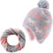 AHAHA Wintermütze Mädchen Kinder Beanie Earflap Pompon Strickmütze Set 55CM