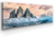 Bergpanorama Leinwand - Drei Zinnen - als 150x50cm großes XXL Leinwandbild. Wandbild als Hintergrund und Deko für Wohnzimmer & Schlafzimmer. Aufgespannt auf Holzrahmen