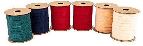 Ideen mit Herz Nastro regalo in velluto, larghezza 5 mm, colori assortiti, 10 m, 6 rotoli