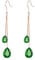 Vissen Green Cubic Zirconia Drop Earrings for Women Rose Gold Plated Long Chain CZ Dangle Earrings Fashion Jewelry
