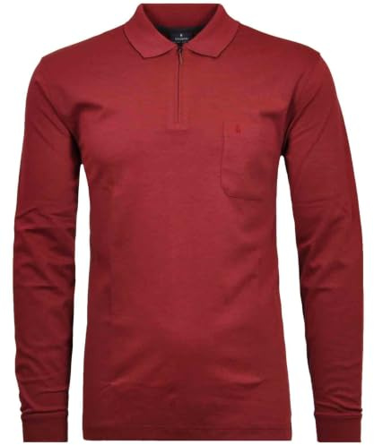 RAGMAN Herren Softknit-Poloshirt mit Reissverschluss, Langarm Peperoni-613, 3XL