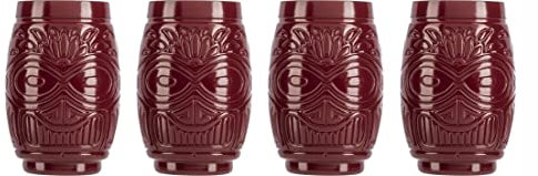 Topkapi Tiki Becher Mahana – Tiki-Set Cocktailgläser Cocktailbecher, Tiki Bar Serie, 490 ml, XL (Red)