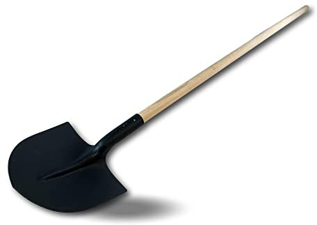 Lot de 10 pelles maçon | Manche 130 cm bois fabriqué en France | Bout rond col cygne acier | Idéal pour le travail du sable des graviers de la terre | Béton | Outil jardinage BTP | Kibros PELRONMX10