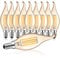 Belaufe E14 Kerzen LED Lampe Dimmbar für Kronleuchter, C35 LED Filament Fadenlampe, 4W LED Birne Ersetzt 30 Watt, 350 Lumen, Warmweiß 2700K,Amber Glas, 10 Stück