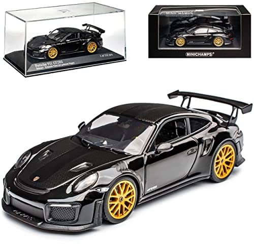 Porsche 911 991 II GT2 RS Coupe Schwarz Weissach Package Goldene Felgen Modell 2011-2019 Version Ab 2015 limitiert 252 Stück 1/43 Minichamps Modell Auto