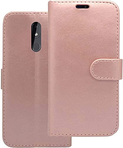 pour Nokia 3.2 Or Rose Cuir PU Clapet Portefeuille Pied Carte Pochette Téléphone Housse