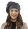 VIVISENCE Winter Baskenmütze Mit Bommel Für Damen Klassischem Herbst Frauen Mütze Schnitt Warmem Garn Mit Wollezusatz Eleganter Wintermütze Ideal Für Kalte Wintertage Modell, Dunkelgrau,Einheitsgröße