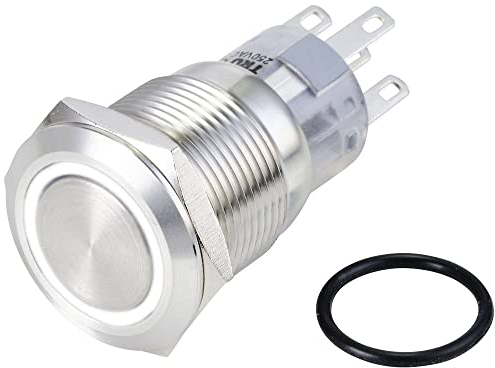 TRU COMPONENTS TC-10090940 LAS1-AGQ-11E/W/24V/S Vandalismusgeschützter Drucktaster 250 V/AC 3 A 1 x Ein/(Ein) tastend W