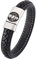 Dsnyu Lederarmband Paare, Schwarz Armband Leder Herren, 18.5CM Eule Lederarmband Herrenarmband Retro für Vater