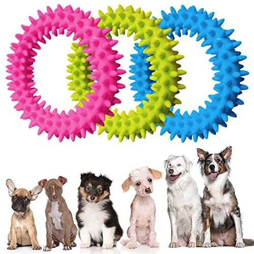 Aphordity Puppy Beißspielzeug, 360° Beulen, 3 Stück, Welpenspielzeug, Zahnprophylaxe, Massage, Beißgel, Welpe/Mittelalter Hund