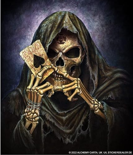 Aufkleber Reaper's Ace Sticker Fantasy Gothic Skull Schädel ca. 11x10 cm