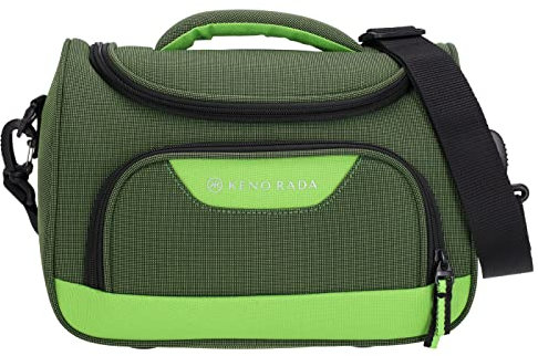 KENORADA Kosmetikkoffer AIRSOLID Beautycase | praktisches Beautycase für Unterwegs | praktische Innenaufteilung | intergrierter Spiegel | Abnehmbarer Schulterriemen (Green)