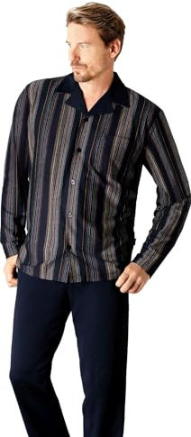 hajo Herren Pyjama - Klima Komfort, blau, 48