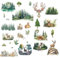craspire 8 Blatt 8 Stile Hirsch-Fensteraufkleber, Tiere, Wald, Fensteraufkleber, Wanddekoration, Aufkleber Für Klassenzimmer, Schlafzimmer, Wohnzimmer, Fenster, Treppenhaus, Vitrinendekorationen