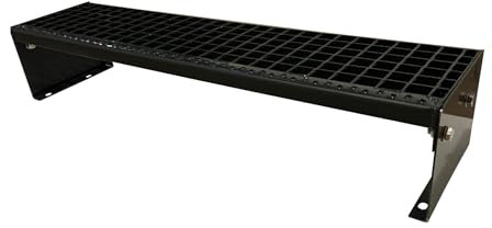 Kaminbau Mierzwa Premium Stahl Treppe komplett Anthrazit RAL 7016/1 Stufen (Breite 1000 mm) (Höhe 20 cm) Wetterfest Gitterroststufe Gartentreppe