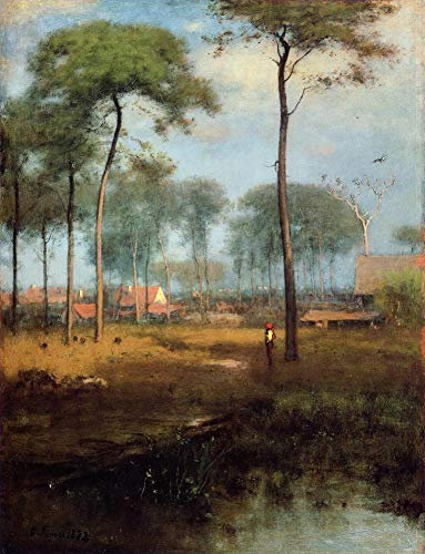 Toperfect 20 Wandkunst am frühen Morgen Tarpon Springs Landschaft Tonalist George Inness Brook Gemälde in Öl, Berühmte Raumdekoration -02, €50-2000 Handgemalt von Lehrern der Kunstakademien