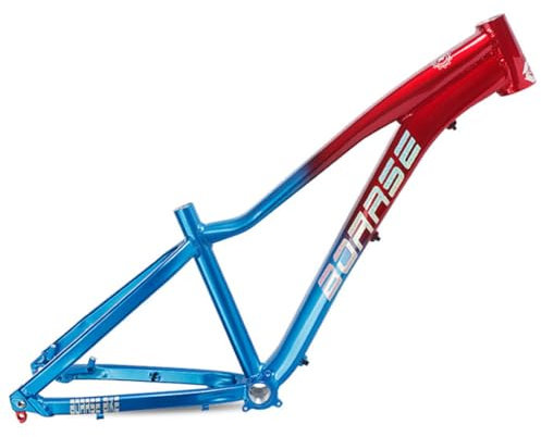 QHIYRZE 26er-Rahmen aus Aluminiumlegierung, Hardtail-Mountainbike-Rahmen, DH/XC/4X/Enduro-MTB-Rahmen, Steckachse, 12 x 142 mm Scheibenbremse (Color : Blue Red)