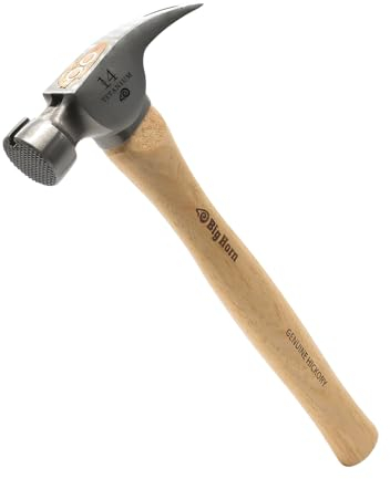Big Horn 15150 14 Oz Tiger Titanium Hammer with Straight Hickory Handle