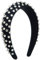 scicent Haarreif Schwarz Strass-Stirnband Bling Crystal Haar Creolen Glitter Sparkle Dick Gepolstertes Haarband Diamond Beads Headband Mode Haarschmuck für Frauen Mädchen (schwarz) - 25910