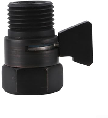 Absperrventil für Duschkopf, Messing, G1/2, Schwarz