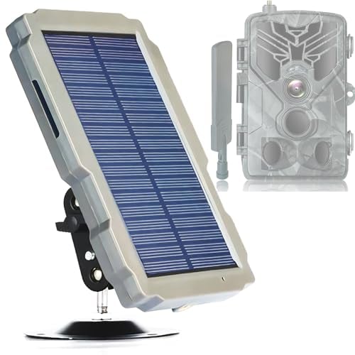 FunKind Pannello Solare per Fototrappola da 6V-12V 3000mAh Batteria Ricaricabile, Accessori da Caccia per Fototrappola, per Fotocamere Caccia da 6V-12V