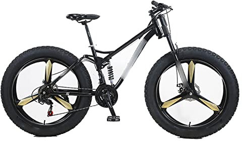 HJBFVXV Fahrräder Mountain Bike Gravel Bike Bicycles Student Variable Speed Beach Snowmobile Wide Tires Fat Tires(Color:Black)