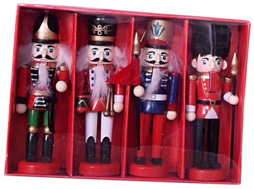 Anneome 4pezzi Decorazioni Natalizie Addobbi Legno Forma Di Nutcracker Ornamenti Colorati Per Natale Decorazioni Da Appendere Per Creare Un Atmosfera Festiva Adorabile