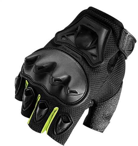 WANGBINGXING Motorradhandschuhe Motorradhandschuhe Sommer Kurze Mesh-Handschuhe Offroad-Rennhandschuhe Stoßfeste Reithandschuhe for Herren Motorrad Handschuhe(MC29D-lv,L)