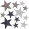 Sterne Aufbügelbilder zum Aufbügeln 12 Stk Stern Bügelbilder,Strass Sterne Zum Aufbügeln,Stern Aufbügelbilder Aufkleber,für Hüte, Schuhe,Kleidung,Jeans,DIY,8/6/4 cm-Silberweiß+Mineralgrau+ Schwarz