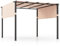 HOMASIS Pérgola de 305 x 305 cm con 2 toldos retráctiles, cenador impermeable con protección solar, gazebo con marco de metal y 8 piquetas, para jardín, terraza, color beige