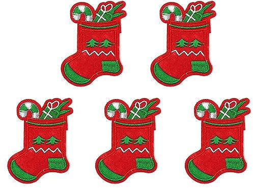 Anevous 20 Stück Weihnachten Patches Weihnachten Bestickte Applikation Flicken Aufnäher zum Aufbügeln Reparatur Patche für Kleidung, Taschen, Hüte Schuhe, Basteln,Stil G