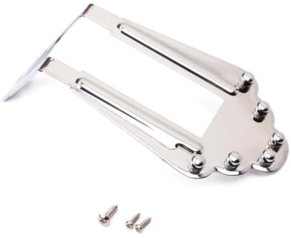 TOGEVAL 6 Saitiger Jazzgitarren Steg Saitenhalter Für E Gitarre Mit Befestigungsschrauben Vintage Design Silber