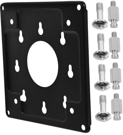 Angoily Supporto Compatto per Mini Pc Staffa di Montaggio Struttura Rack Montaggio Monitor Pc Staffa in Metallo Nero
