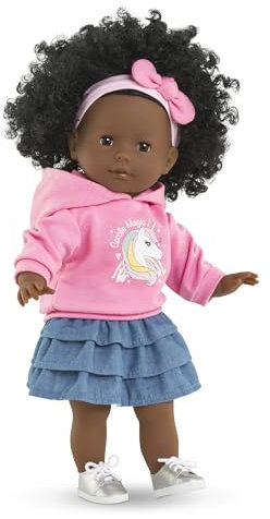 MaCorolle Maëlys, Weichkörper-Ankleidepuppe mit Locken in süßem Outfit, Schlafaugen, Vanilleduft, 36cm, ab 3 Jahre