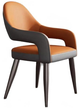 SJHPZG Chaise de Salle à Manger scandinave 1 pièce, Chaise de Cuisine rembourrée en Cuir avec Pieds en métal d'art en Fer, Fauteuil d'accent pour la Cuisine à Domicile et Les Restaurants