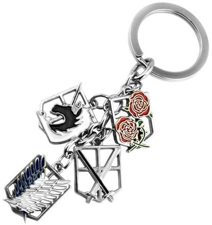 Anime Attack on Titan Schlüsselanhänger Anime kreativ Schlüsselanhänger Rucksack Anhänger Flügel der Freiheit Schlüsselanhänger Aufklärungstrupp Schlüsselring Rucksack Dekoration