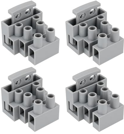 Create idea 4pcs 3 Pole Fused Terminal Block 10A | Fuse Connector, Circuit Protection and Power Distribution, Electrical Equipment, Gray