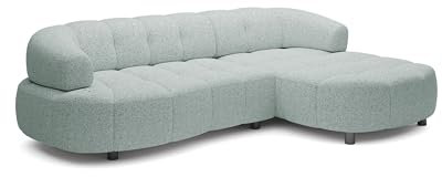 DomoHome ECKSOFA WESPER S - Eckcouch Mit Elektrischer Sitzverstellung, L-förmig, Freistehend, Relaxfunktion, Avangarde Collection, 183x284x79 cm Rechte Seite Minze