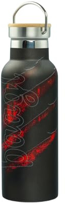 Baagl Trinkflasche Kinder Edelstahl Jungen Mädchen Schule 500 ml - Volcano | Auslaufsichere Thermosflasche mit Bambusdeckel, BPA-freie Wasserflasche und Thermoskanne für Kindergarten oder Ausflüge.