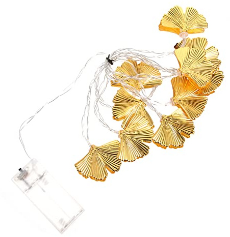 Holibanna LED Lichterkette Dekorative Beleuchtung mit Goldenen Blattförmigen Metallanhängern mit Einfacher Struktur für Party Layout Dekor und Wohnraum