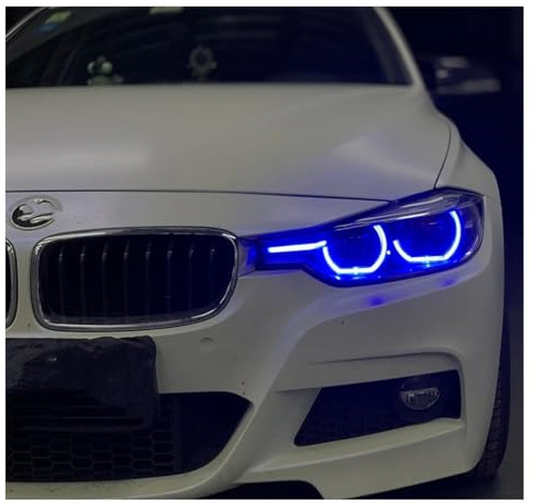 Auto Scheinwerfer Montage Für BMW 3er F30 F31 LCI Red Angel Eyes DRL 63117419619 63117419620 63117419610 LED Boards Modul Blau Gelb Fahrlampe Set Auto(Blue)